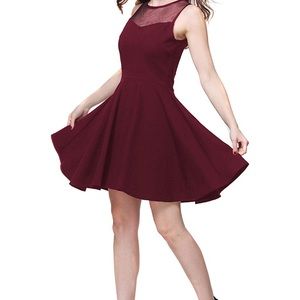 wine red party dress